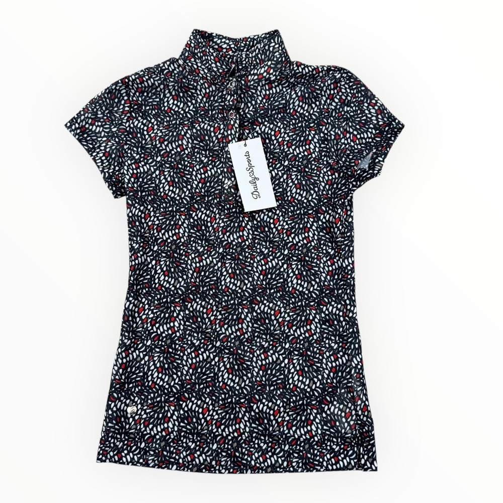 Daily Sports‎ Shirt Women's XS Black Pattern Graceful Tour Golf Polo Activewear